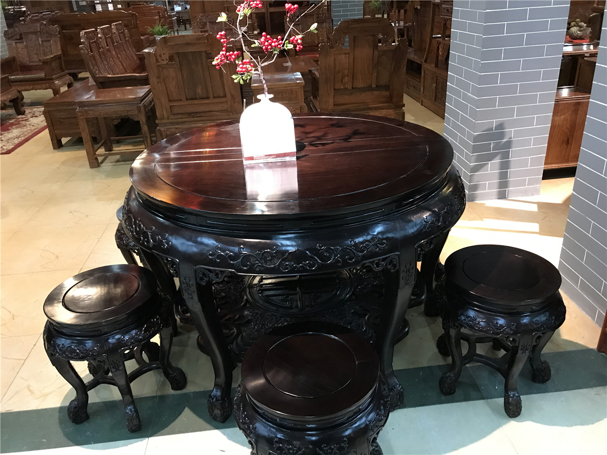 1.2米半月圆台  黑檀