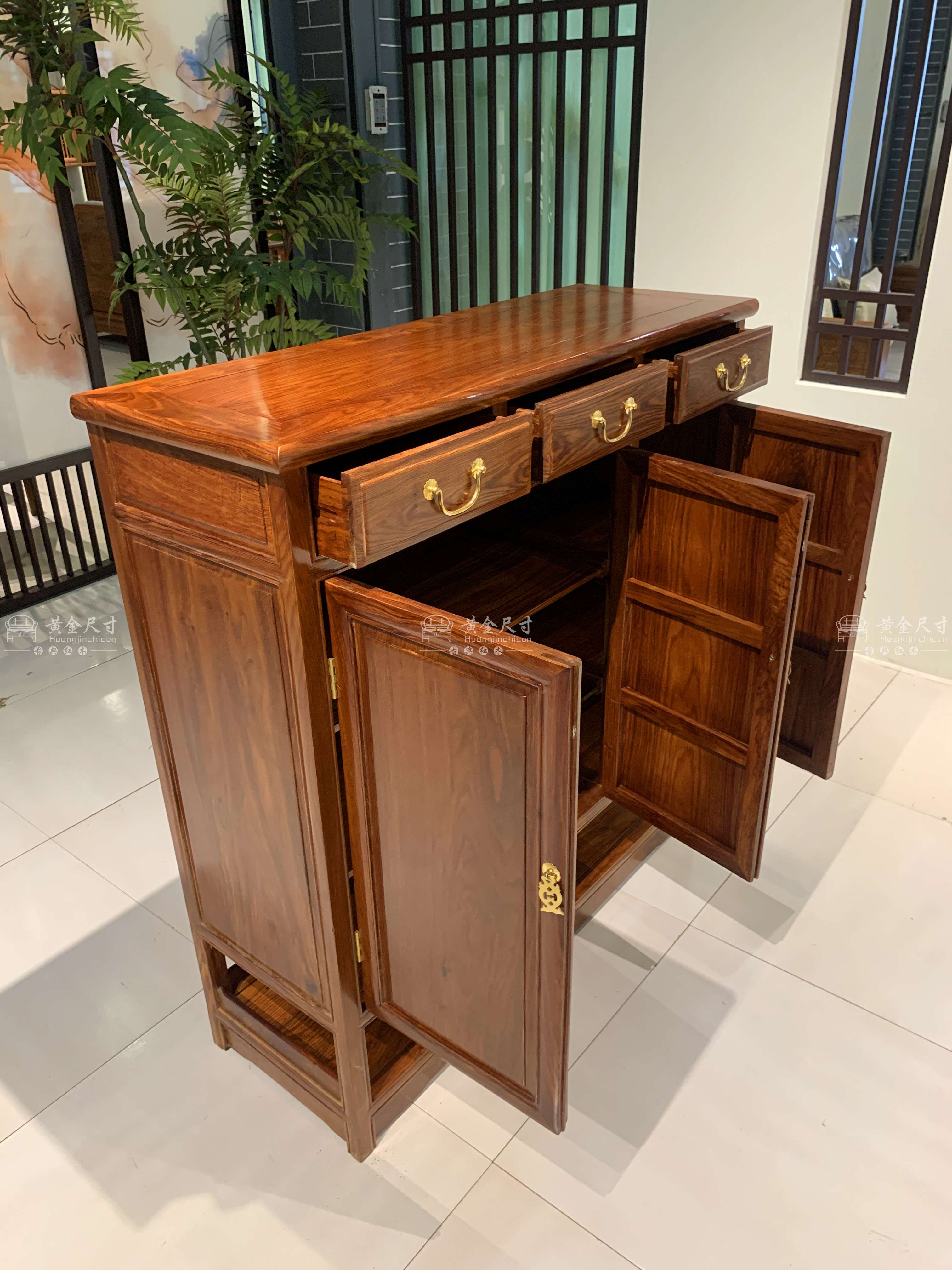 1.06米素面三门鞋柜 A18蜜蜡  (13).jpg