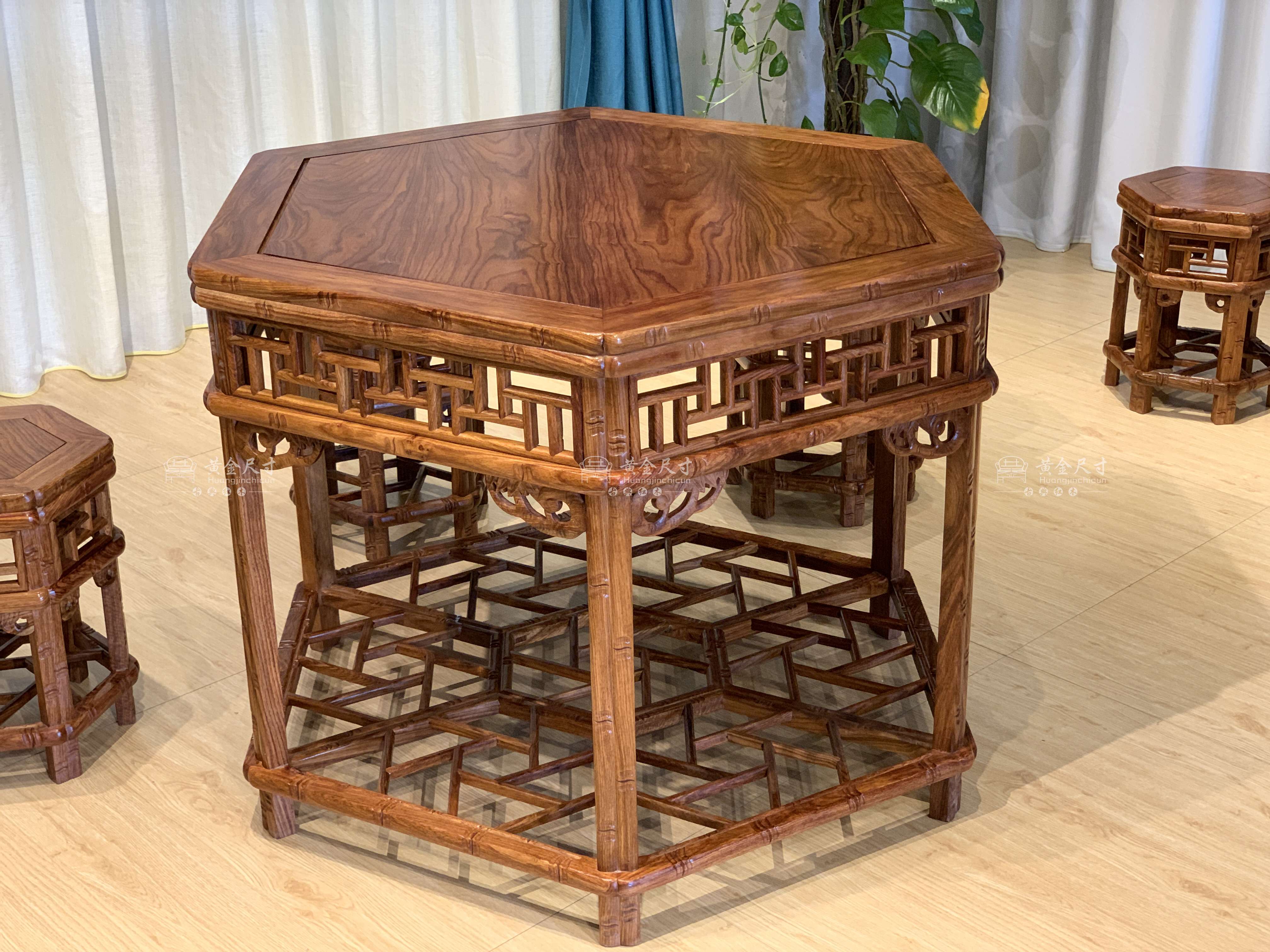 1.1米竹节六角桌  A18烫蜂蜡  (19).JPG