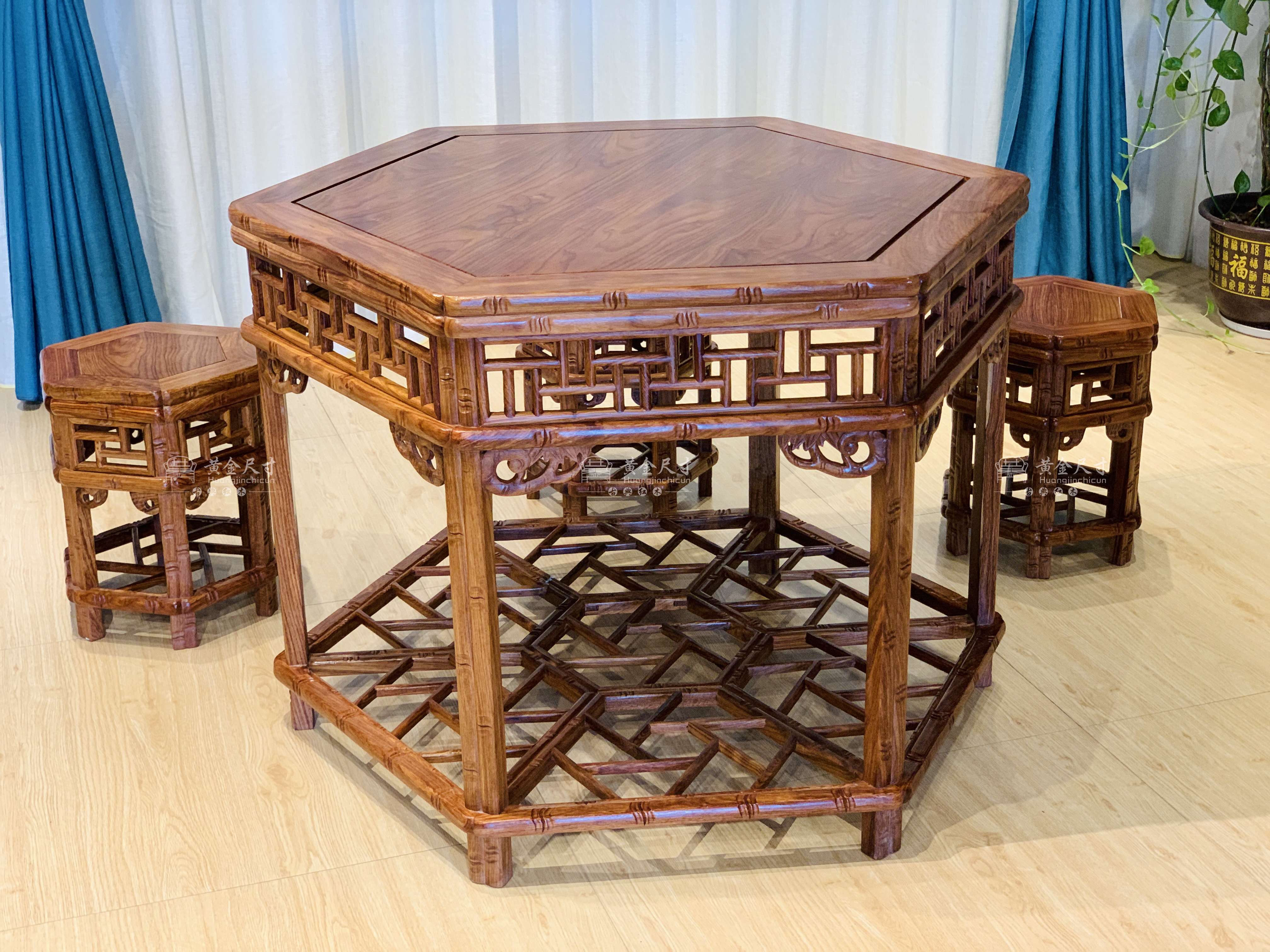 1.1米竹节六角桌  A18烫蜂蜡  (18).jpg