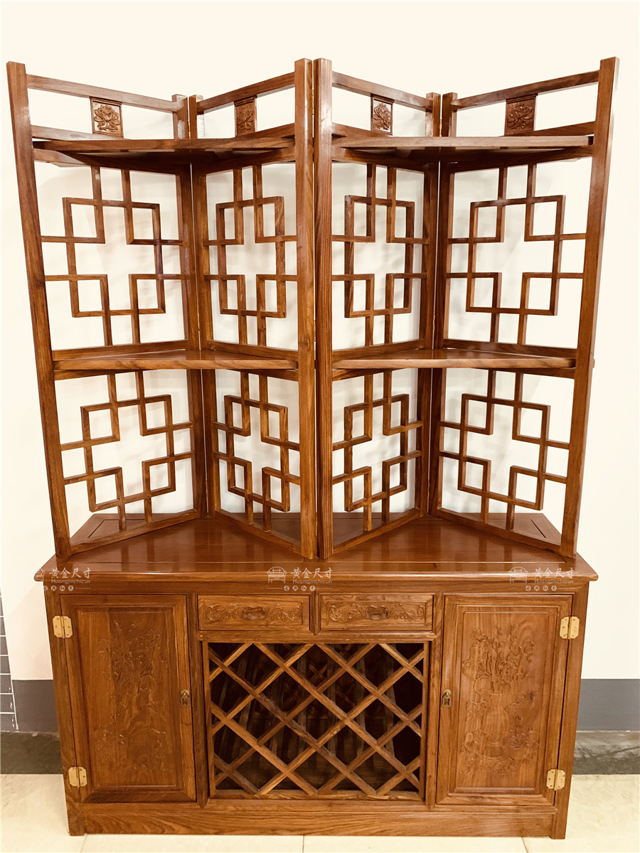 1.4米上下组合红酒柜 刺猬紫檀