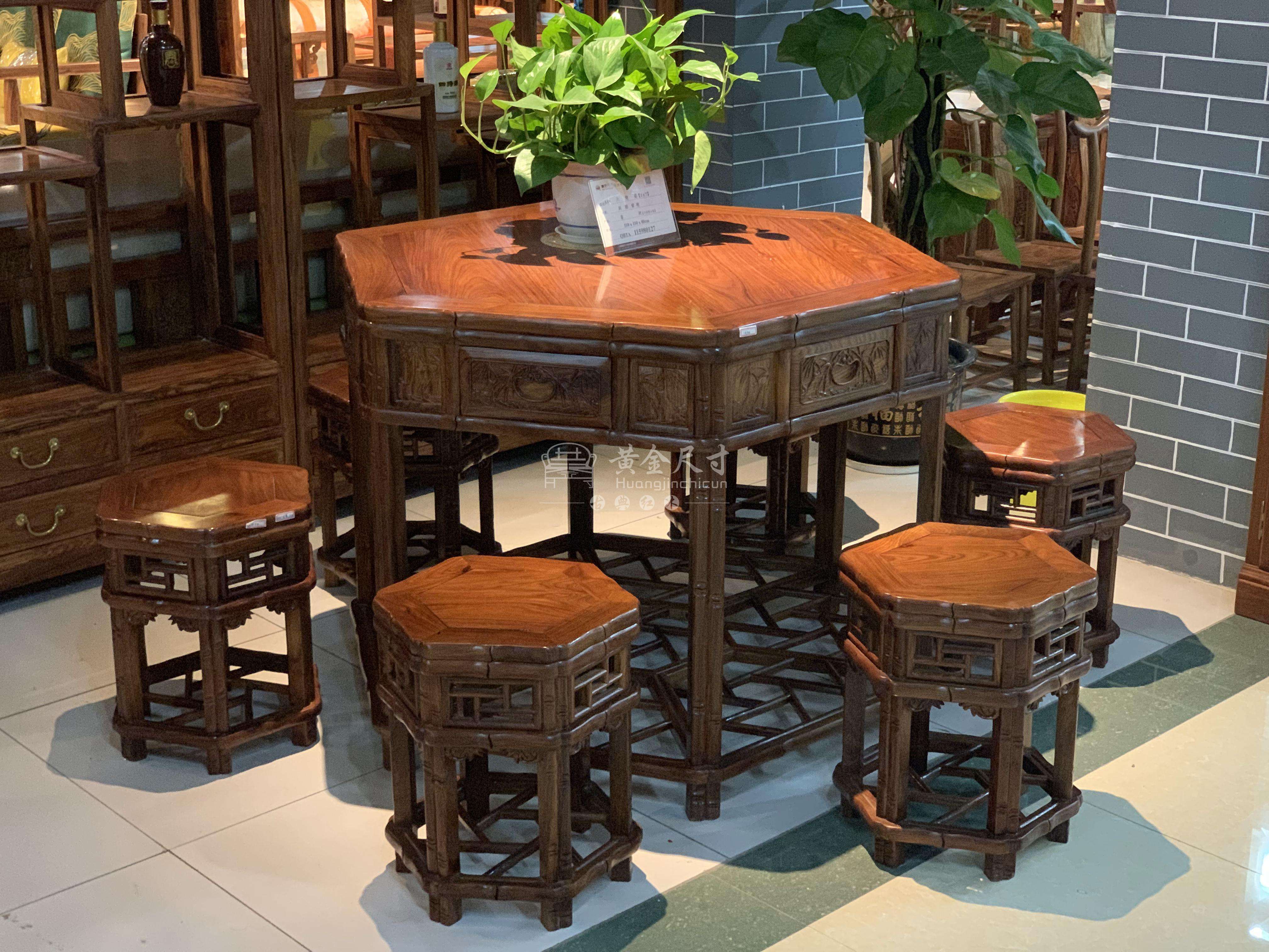 A18 竹节六角桌 七件套蜜蜡 (4).JPG