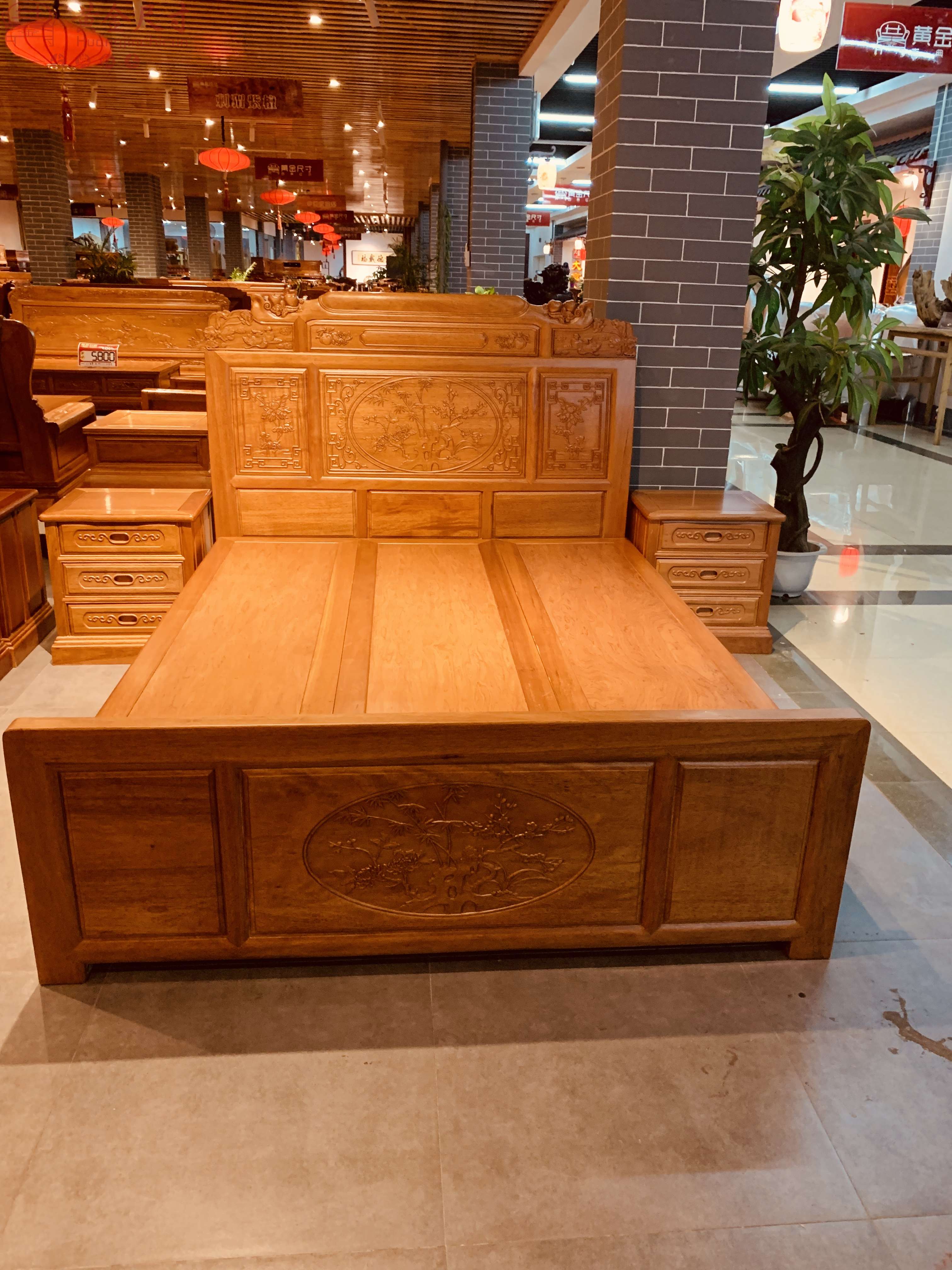 1.5米财源滚滚大床 线条板 A66