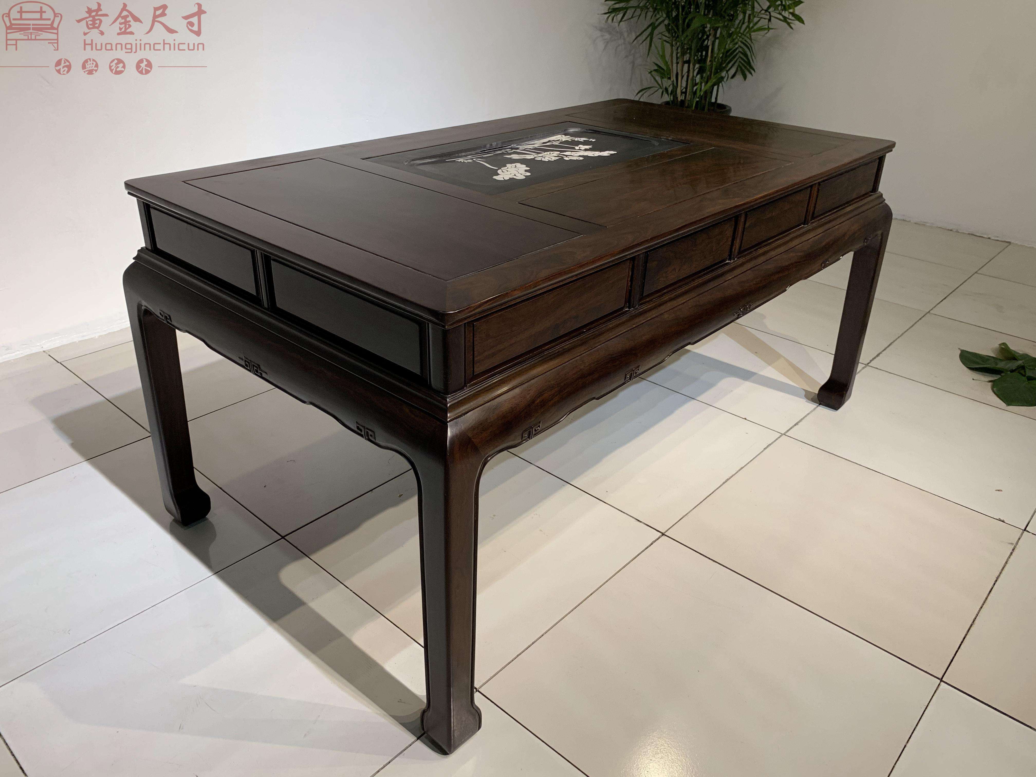 1.6米豪华办公茶台 黑檀木 A3 (5).JPG