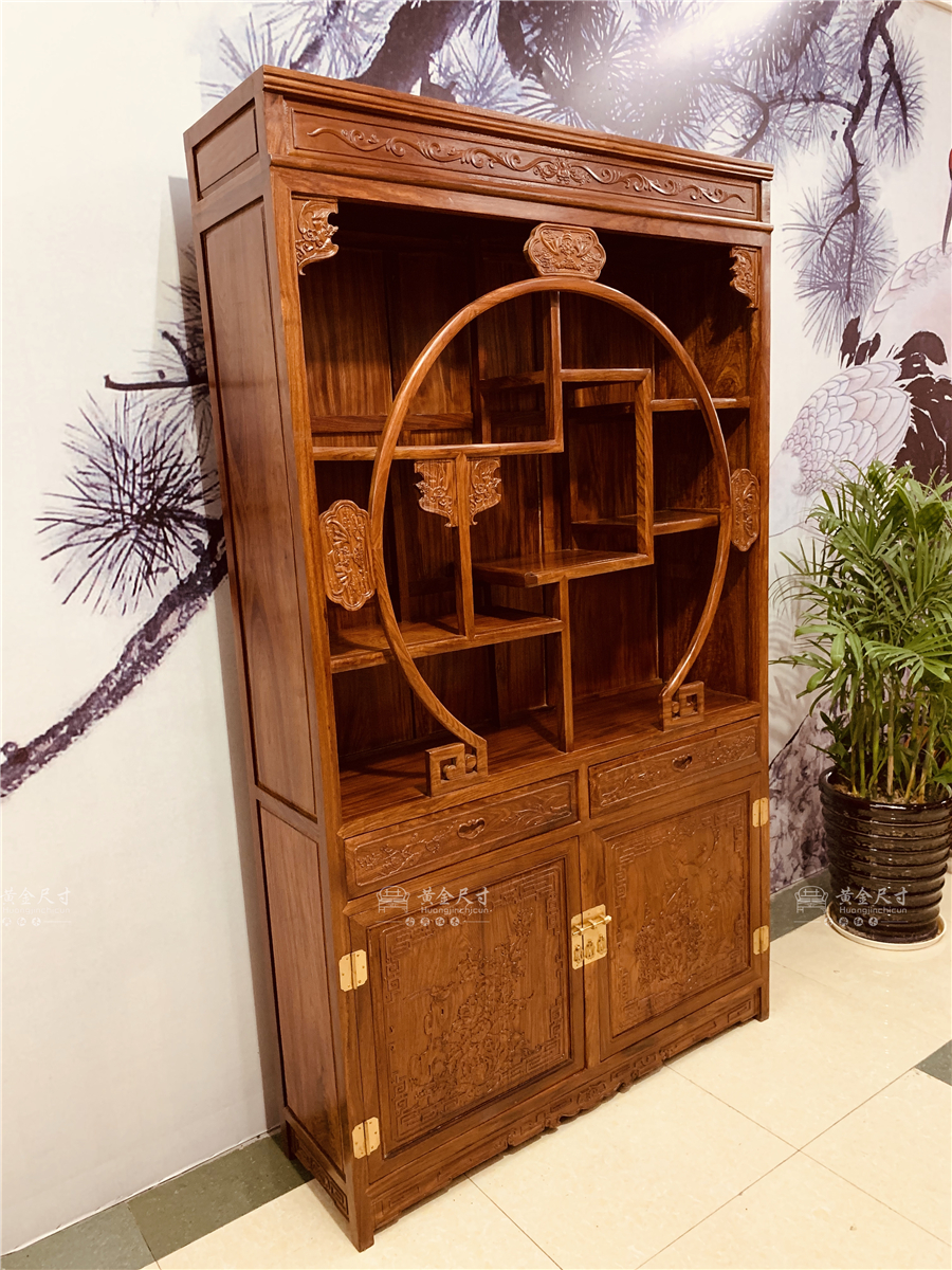1.2米豪华五福博古柜 单个刺猬紫檀 蜜蜡 (4).jpg