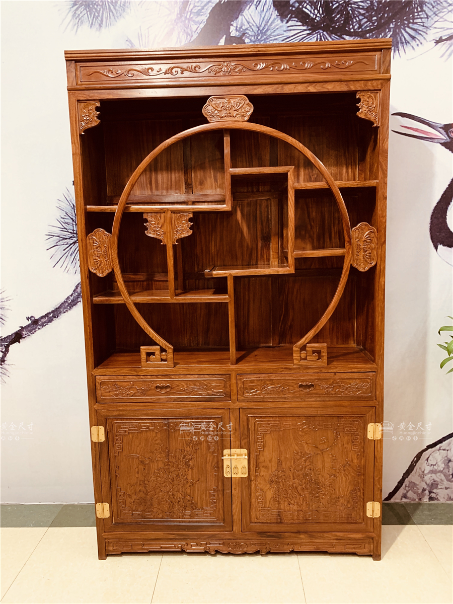 1.2米豪华五福博古柜 A18蜜蜡