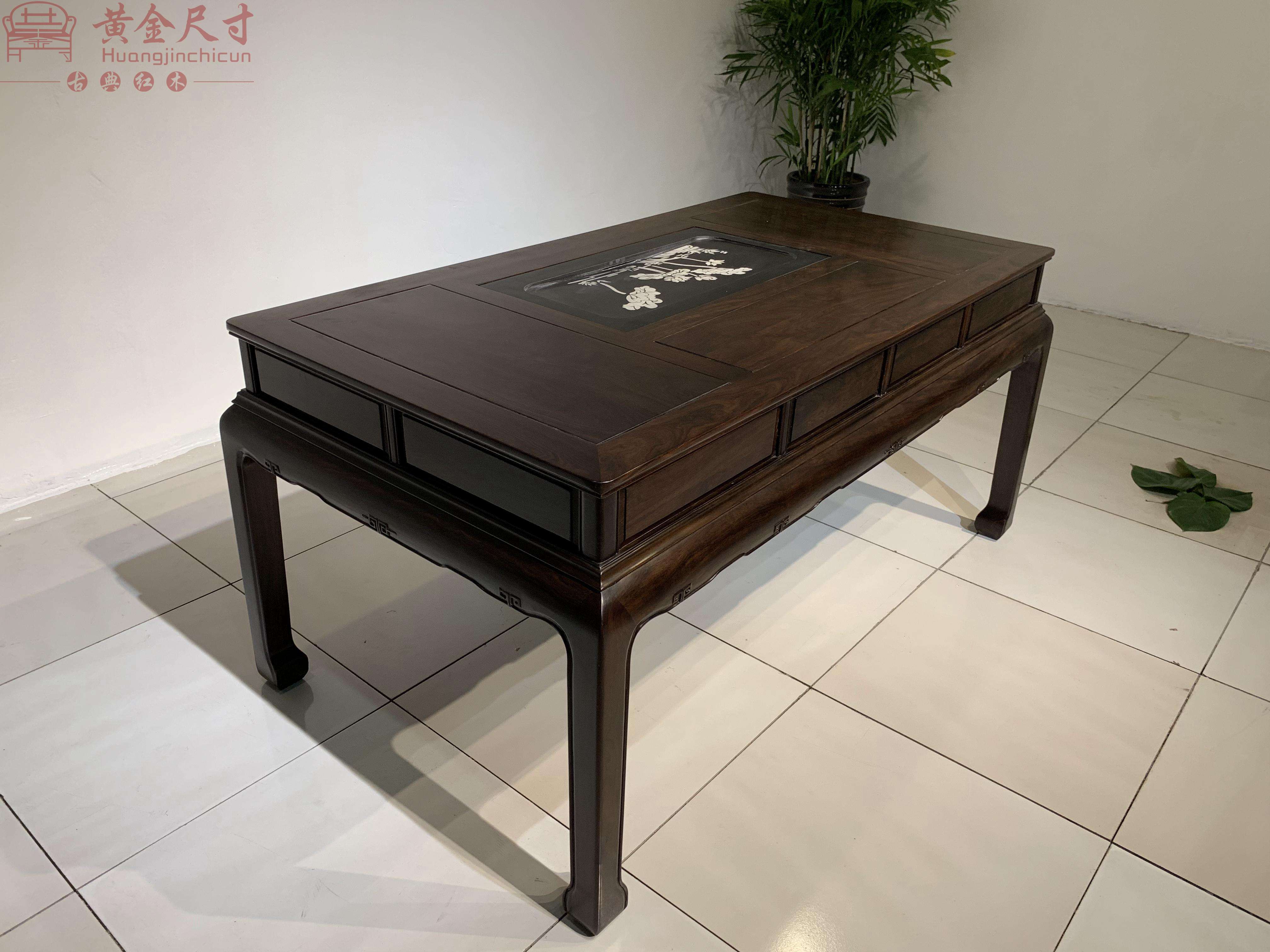 1.6米豪华办公茶台 黑檀木 A3 (10).JPG