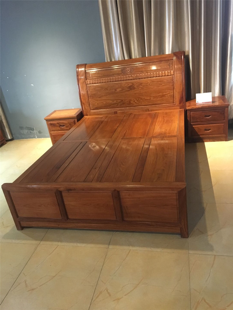 1.5米祥云素面大床 A2擦生漆