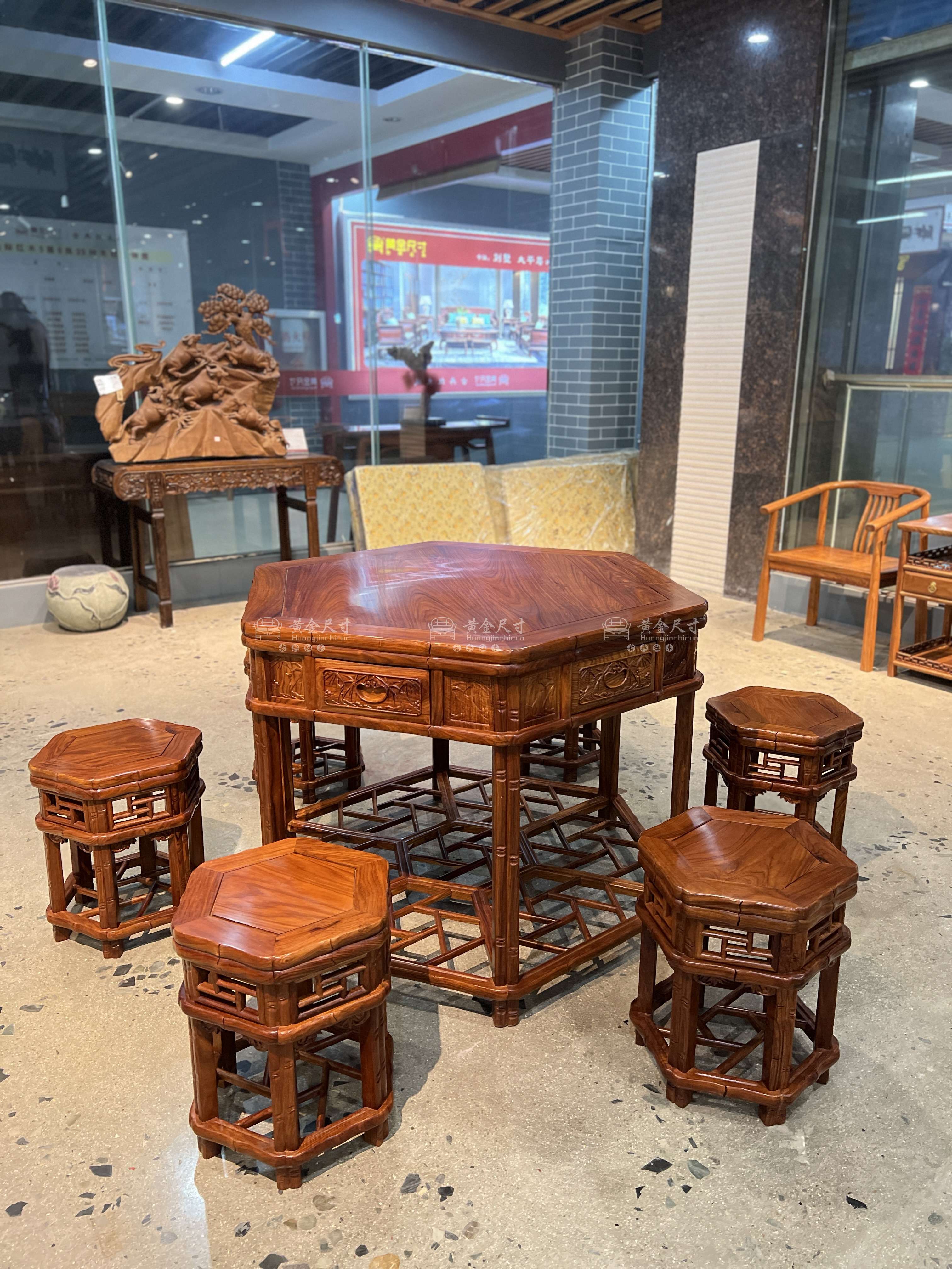 A18 1.1米竹节六角桌 &nbsp;蜜蜡6.jpg