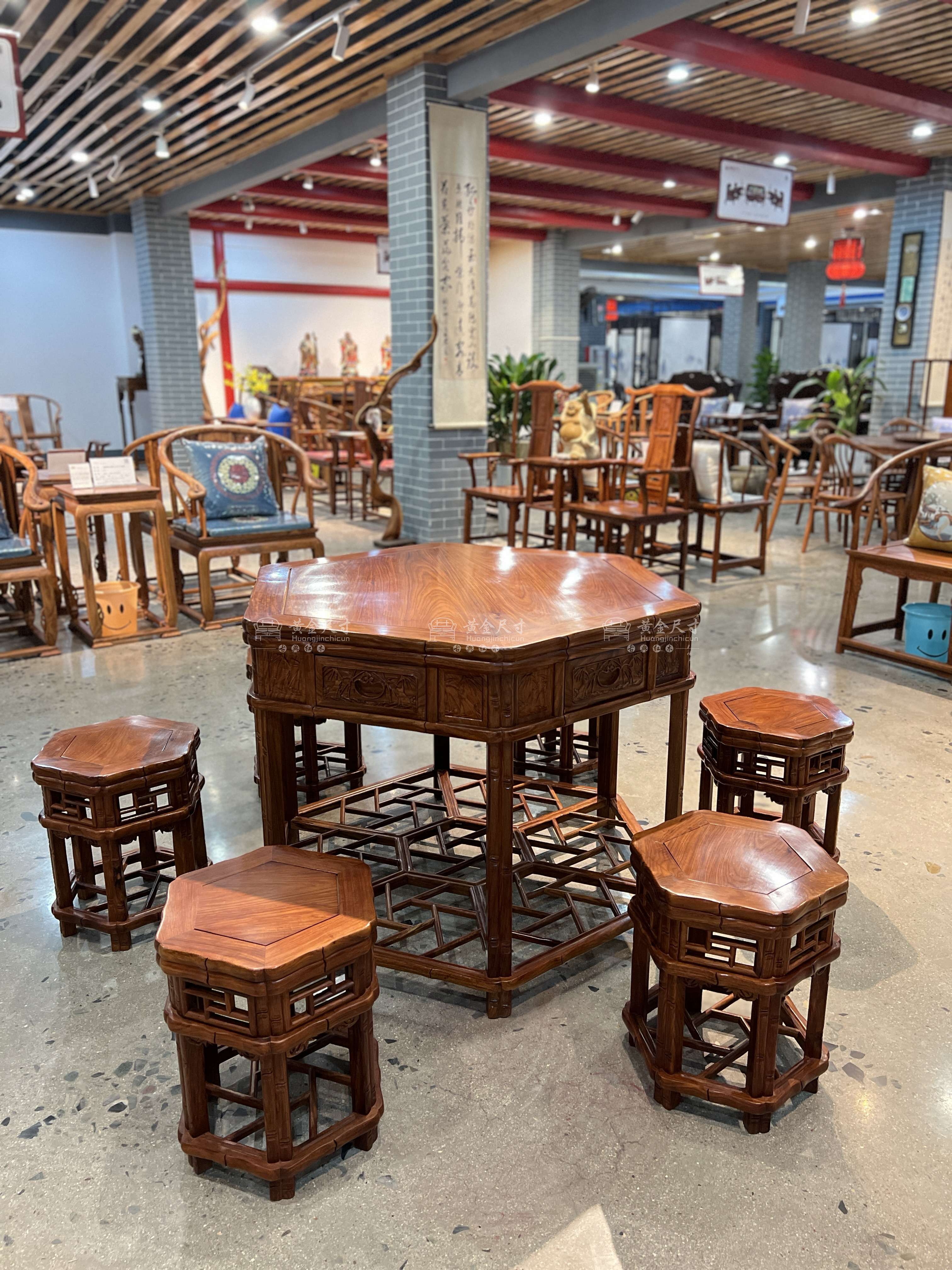 A18 1.1米竹节六角桌 &nbsp;蜜蜡4.jpg