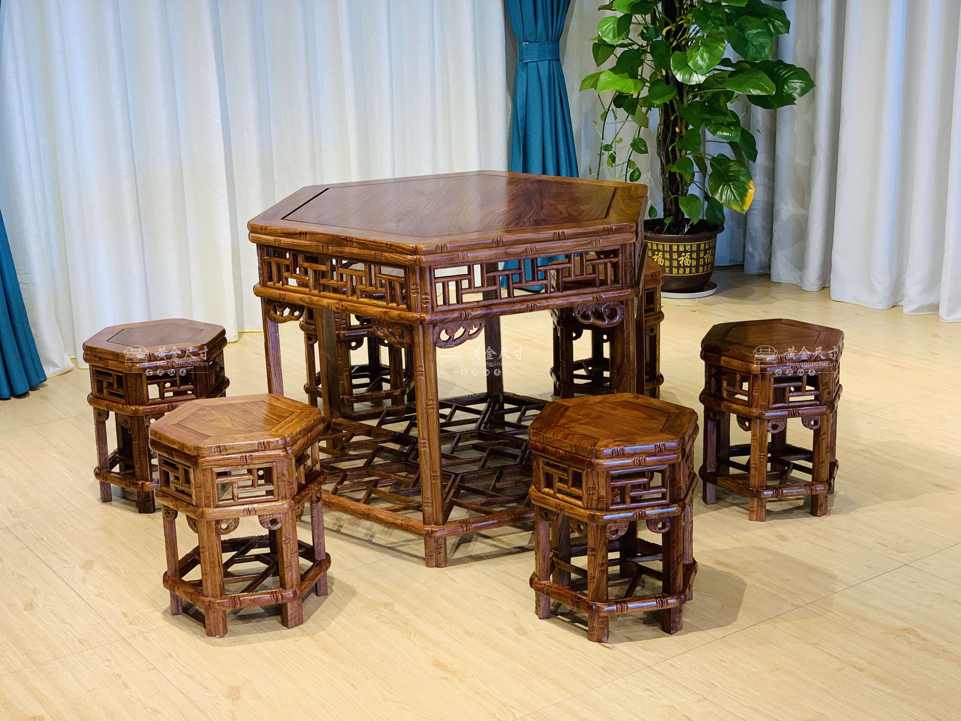 1.1米竹节六角桌  A18烫蜂蜡  (2).jpg