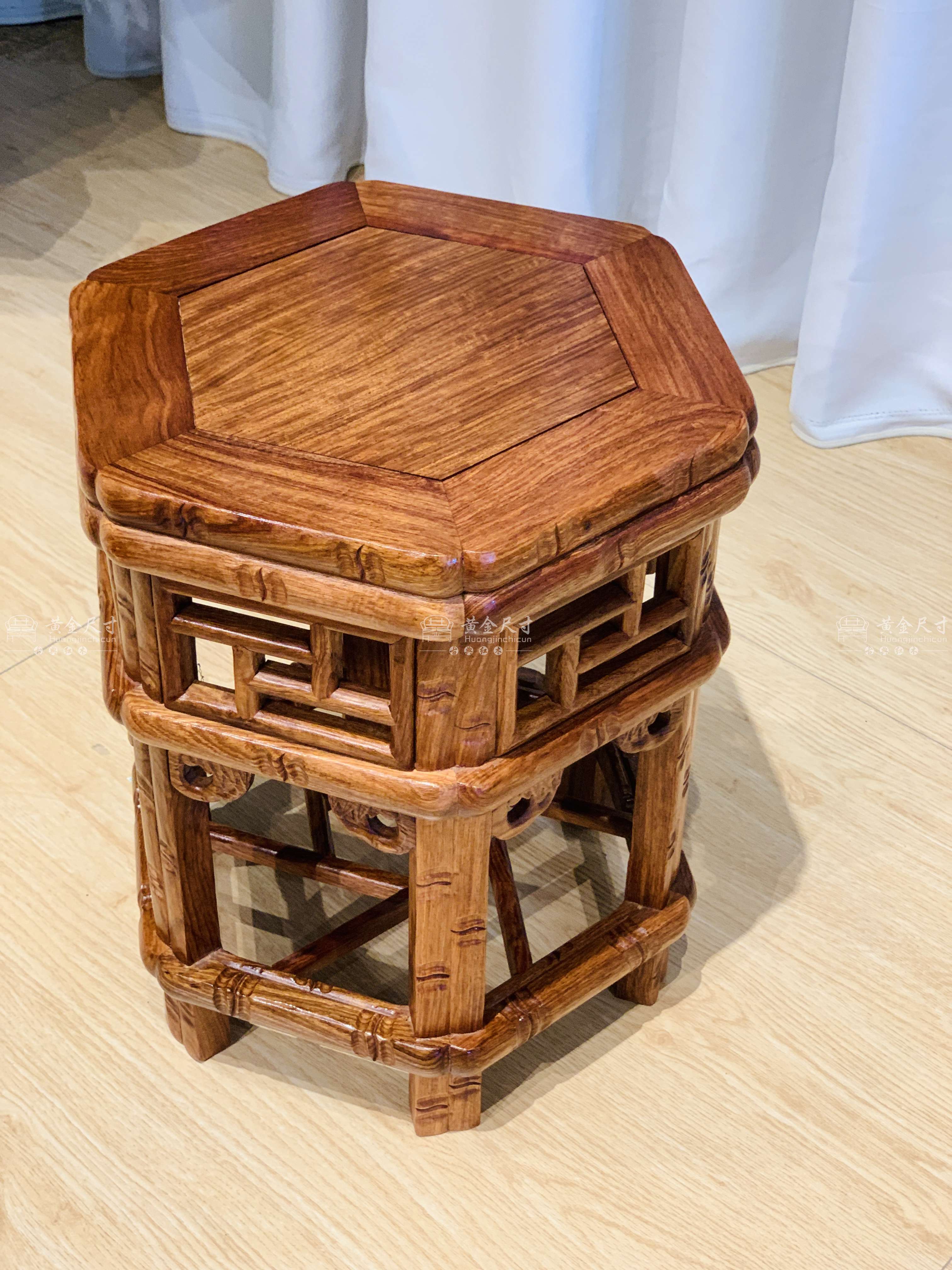 1.1米竹节六角桌  A18烫蜂蜡  (13).jpg