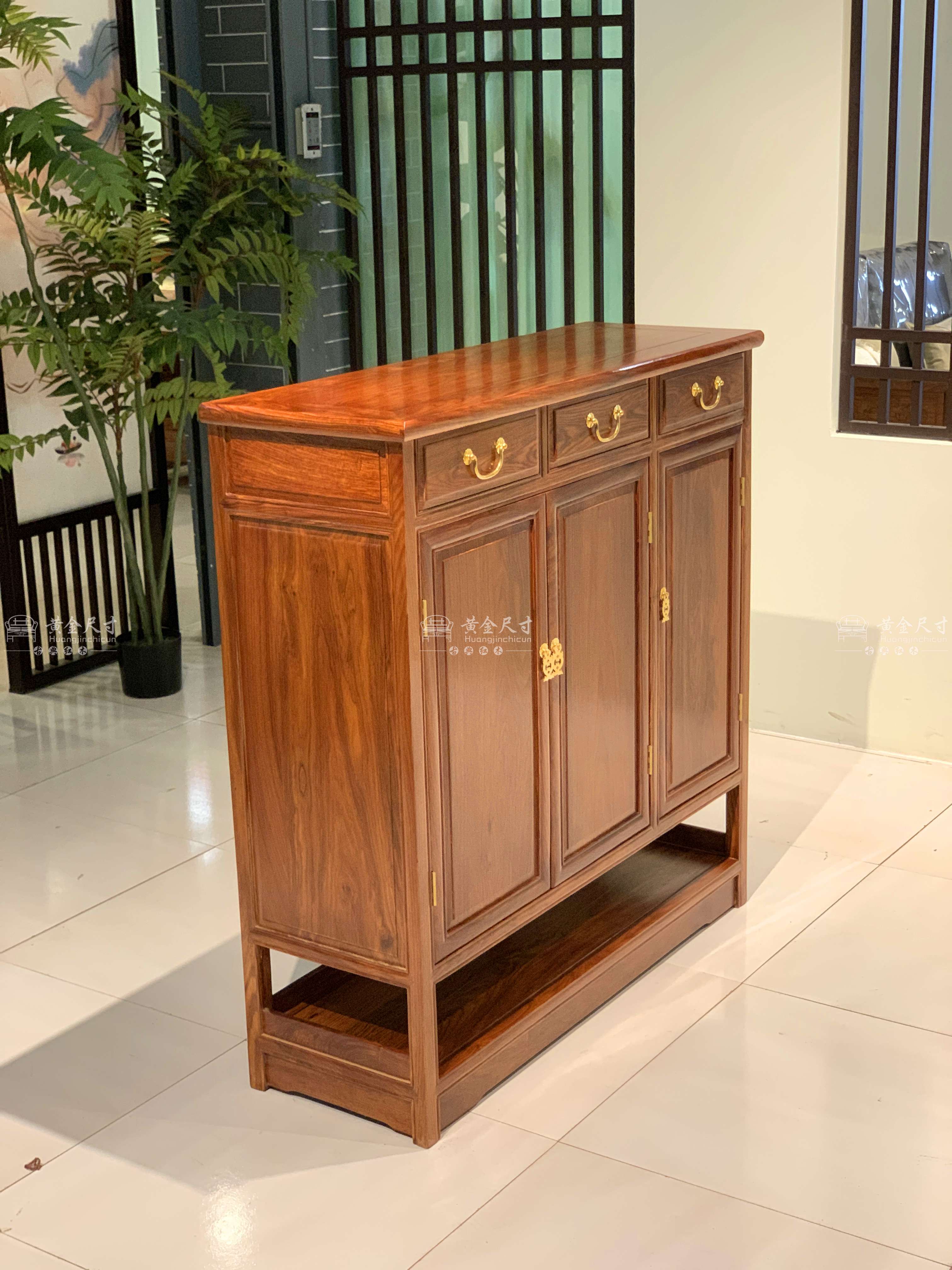 1.06米素面三门鞋柜 A18蜜蜡  (9).jpg