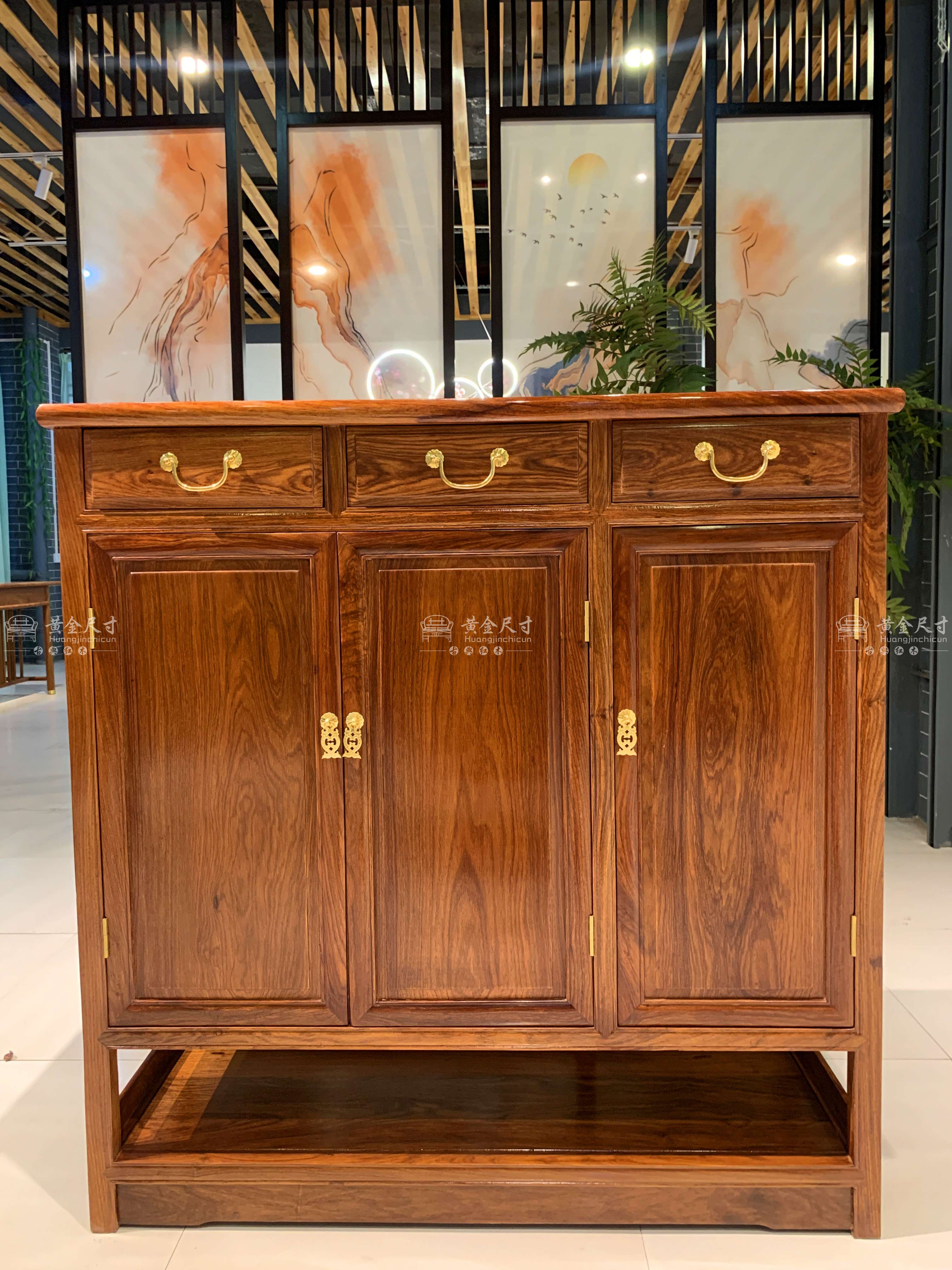 1.06米素面三门鞋柜 A18蜜蜡  (11).jpg