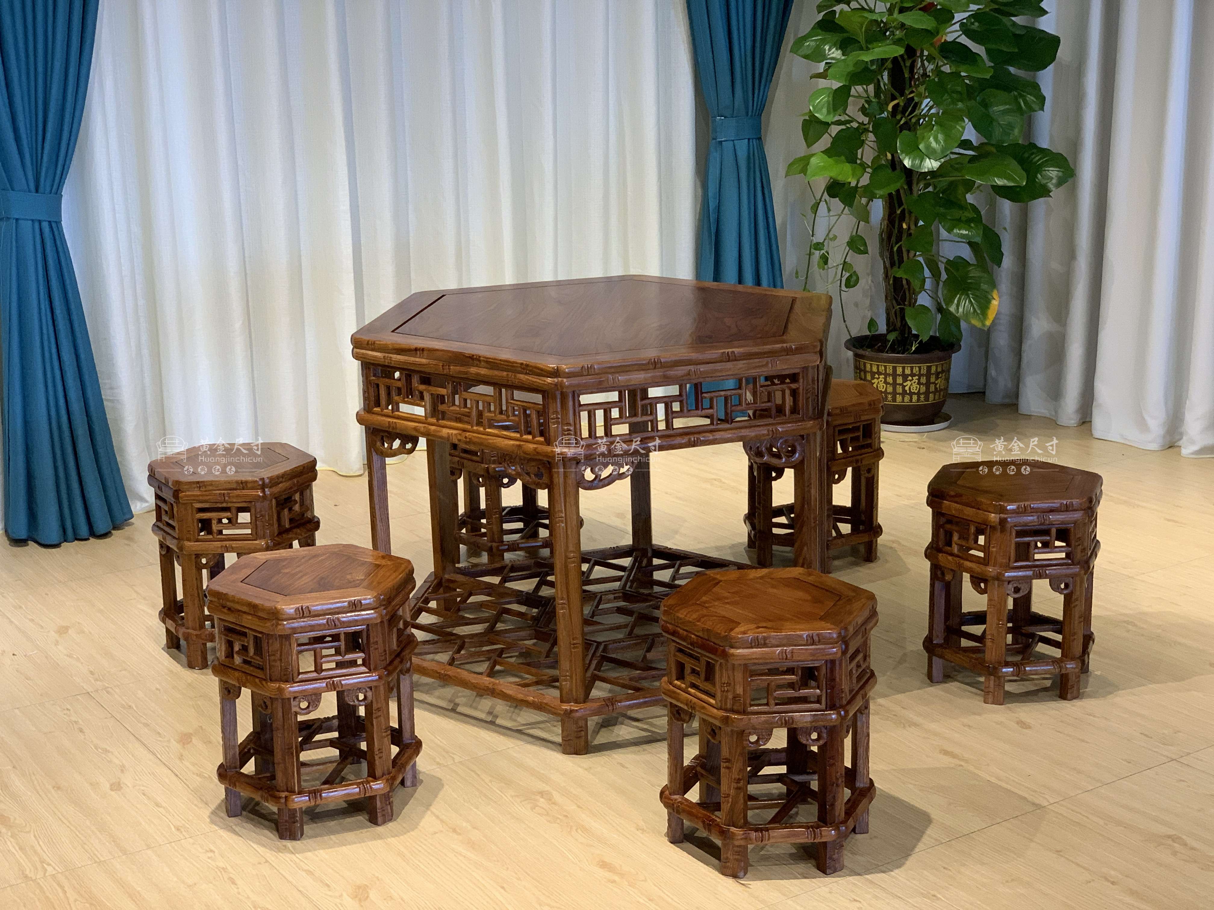 1.1米竹节六角桌  A18烫蜂蜡  (6).JPG